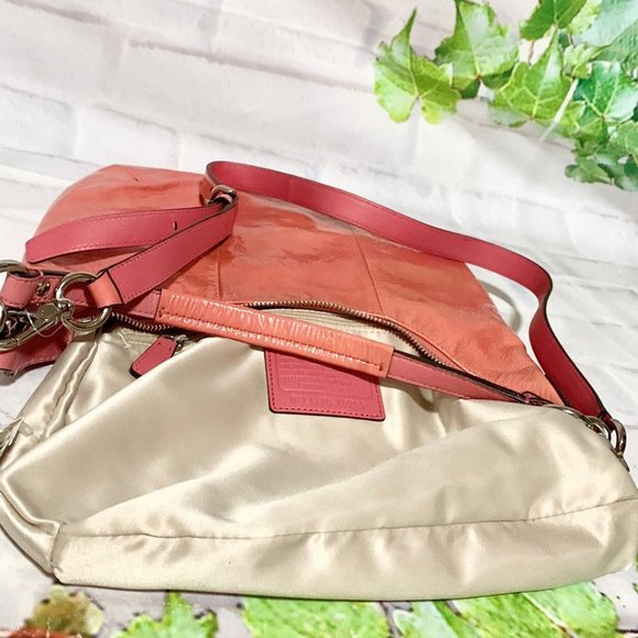 COACH 19299 KRISTIN PATENT LEATHER ROSE HOBO BAG MSRP $328 - Picture 9 of 16